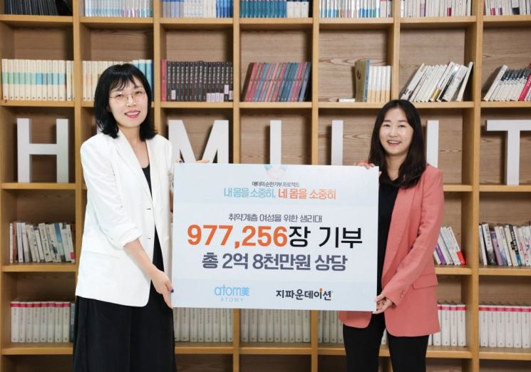 애터미, ‘내 몸을 소중히, 네 몸을 소중히’ 캠페인 통해 생리대 97만 장 기부