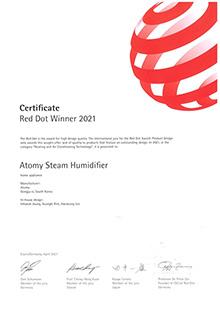 Winner of Red Dot Design Awards Main Award (Steam humidifier, medium-sized purifier)