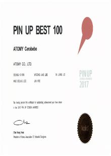 ติดอันดับหนึ่งใน 100 ผลิตภัณฑ์ที่ดีที่สุดของ PIN UP Design Awards ปี 2017 (อะโทมี่ เซราเบเบ้)